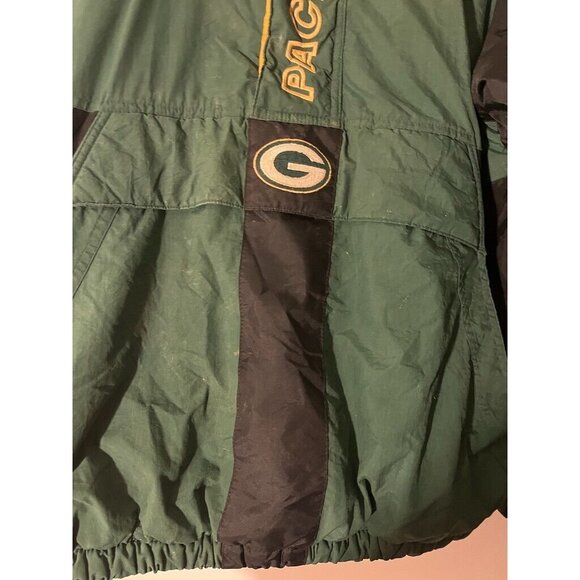 VTG Starter Green Bay Packers Pullover Anorak Hooded Jacket Coat Sz XL 90s - Picture 3 of 9